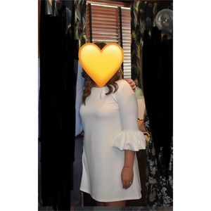 White dress with ruffle sleeve